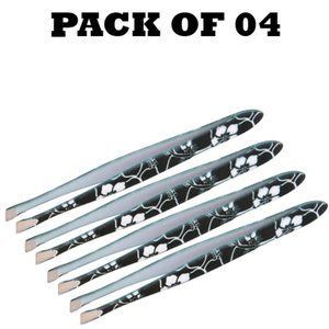 Forgica Professional Stainless Steel Paper Coated Tweezers Pack of 04